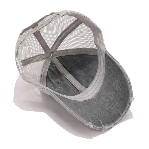 Men's and women's baseball hats, retro sports casual mesh breathable curved brim hat